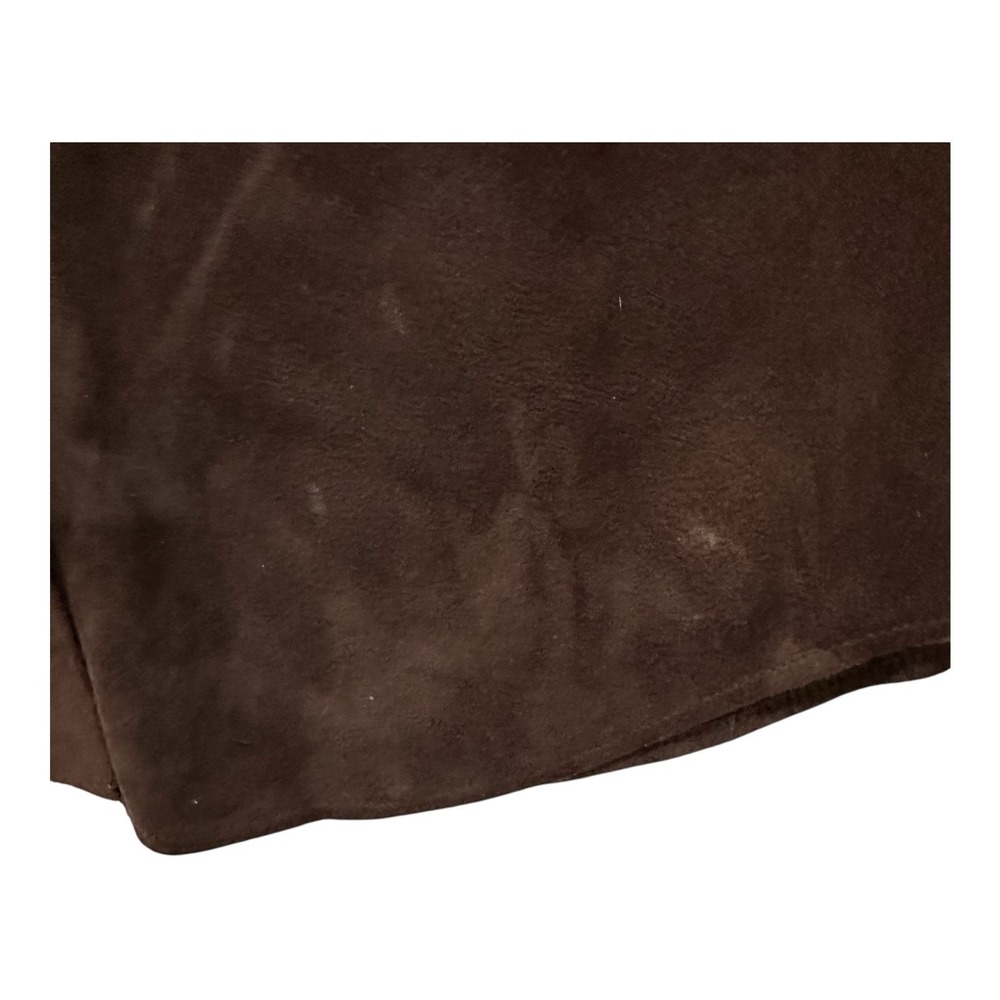 Talbots Womens Leather Suede Shirt Jacket Size M Old Money Western Brown - Picture 8 of 8
